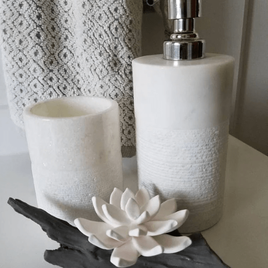 Marble Style Bathroom Soap Dispenser, Tumbler
