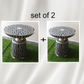 Personalized Set of 2 Mother of pearl Inlay Side Table Floral Pattern