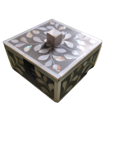 Beautifully Hand Crafted Mother Of Pearl Coaster Set Ready to Ship Perfect gift for loved ones