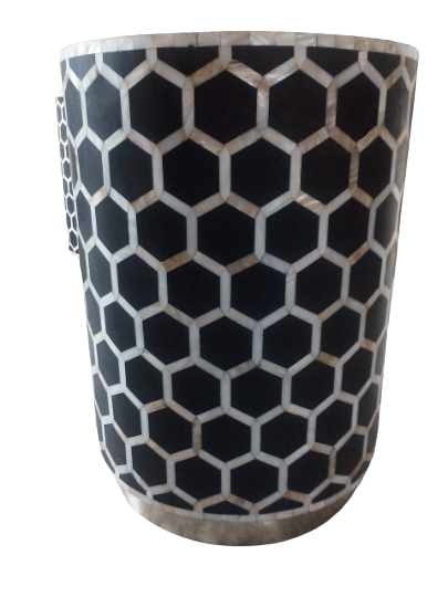 Handmade Mother of Pearl honeycomb pattern personalized stool