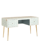Handmade Bone Inlay Moroccan Motif Design Light Green Cosole Table Desk Furniture For Home Decor Purpose