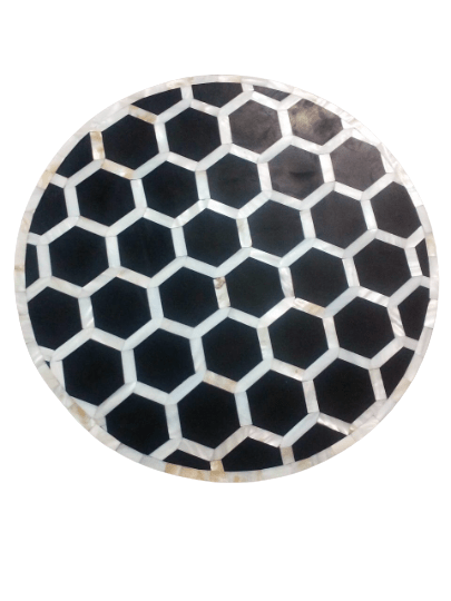 Handmade Mother of Pearl honeycomb pattern personalized stool